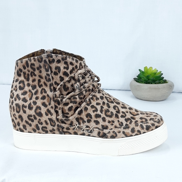 wedge leopard sneakers